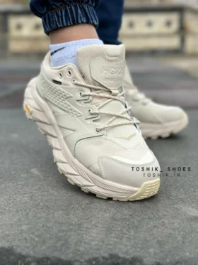 کتونی هوکا اناکاپا رنگ کرم  Goretex  چهار فصل مخصوص کوهنوردی