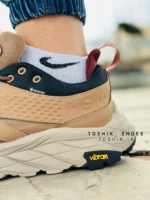 کتونی هوکا اناکاپا رنگ قهوه ای Goretex چهار فصل مخصوص کوهنوردی