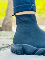 کفش جورابی تمام مشکی زنانه و دخترانه