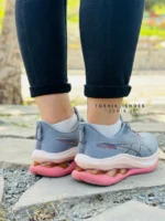 کفش اسیکس ژل کینسی مکس ویتنامی رنگ طوسی صورتی