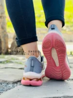 کفش اسیکس ژل کینسی مکس ویتنامی رنگ طوسی صورتی
