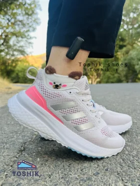 کتونی ادیداس مدل PUREBOOST رنگ سفید صورتی