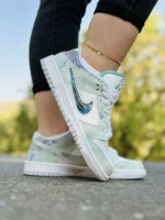 کفش نایک مدل dunk dragon سبزآبی زنانه و دخترانه