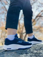 کتونی اسکیچرز مدل go walk رنگ سرمه ای با زیره سفید