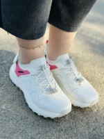 کتونی گورنورنی سفید صورتی