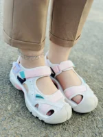 صندل گورنورنی کرم صورتی زنانه و دخترانه