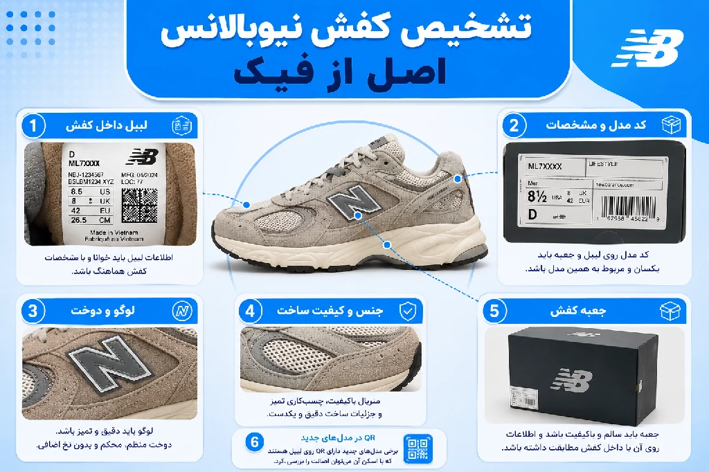 تشخیص کفش نیوبالانس اصل از فیک